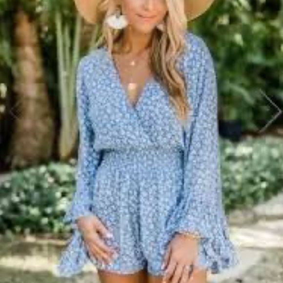 🖤Pink Lily Boho Floral Romper🖤 - Picture 1 of 6